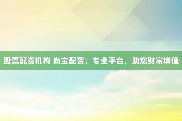 股票配资机构 尚宝配资:专业平台,助您财富增值