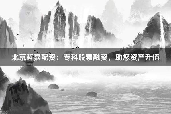 北京哲嘉配资：专科股票融资，助您资产升值