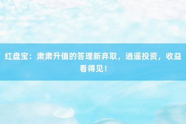 红盘宝：肃肃升值的答理新弃取，逍遥投资，收益看得见！