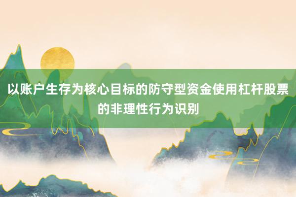 以账户生存为核心目标的防守型资金使用杠杆股票的非理性行为识别