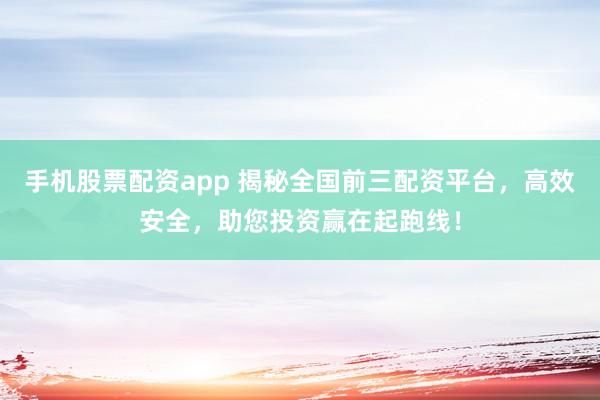 手机股票配资app 揭秘全国前三配资平台，高效安全，助您投资赢在起跑线！