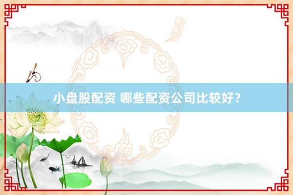 小盘股配资 哪些配资公司比较好？
