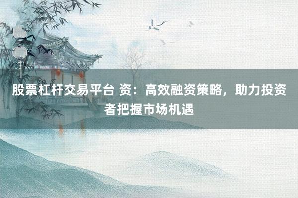 股票杠杆交易平台 资：高效融资策略，助力投资者把握市场机遇