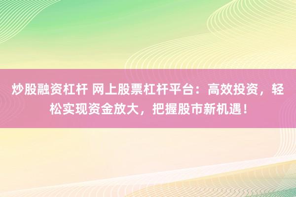 炒股融资杠杆 网上股票杠杆平台：高效投资，轻松实现资金放大，把握股市新机遇！