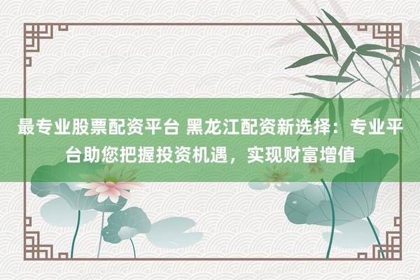 最专业股票配资平台 黑龙江配资新选择：专业平台助您把握投资机遇，实现财富增值