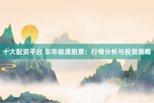 十大配资平台 东华能源股票：行情分析与投资策略