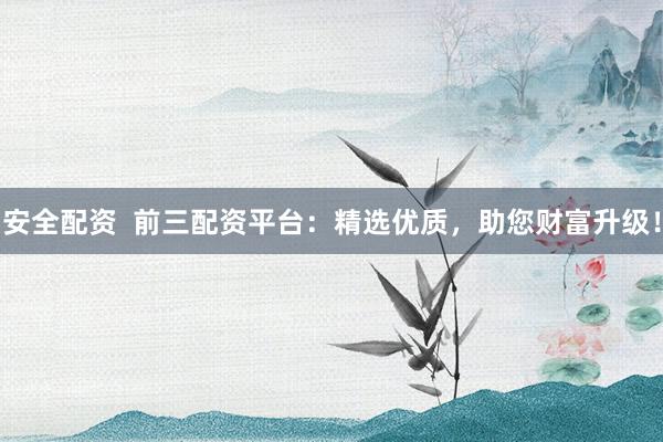 安全配资  前三配资平台：精选优质，助您财富升级！